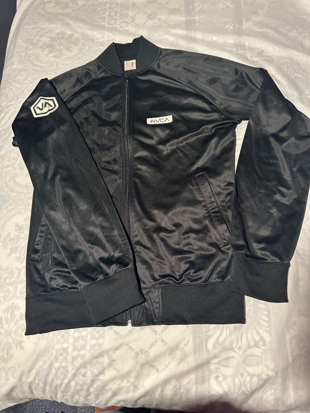 RVCA Black Satin-Style Bomber women  Jacket
